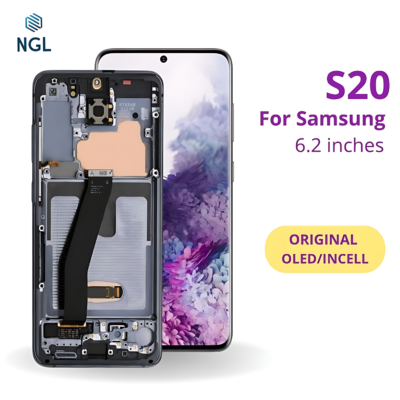 LCD Screen Replacement Assembly with Frame for Samsung Galaxy S20
