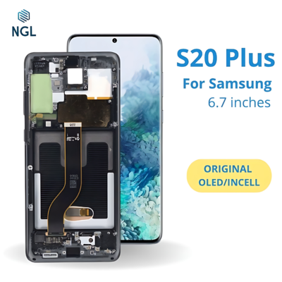 LCD Screen Replacement Assembly with Frame for Samsung Galaxy S20 Plus