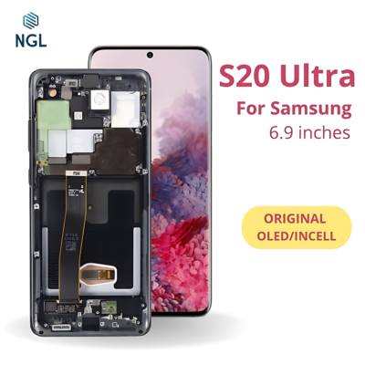 LCD Screen Replacement Assembly with Frame for Samsung Galaxy S20 Ultra