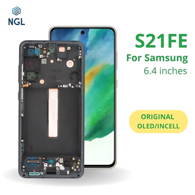 LCD Screen Replacement Assembly with Frame for Samsung Galaxy S21FE