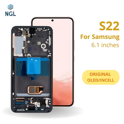 LCD Screen Replacement Assembly with Frame for Samsung Galaxy S22