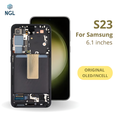 LCD Screen Replacement Assembly with Frame for Samsung Galaxy S23