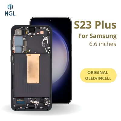 LCD Screen Replacement Assembly with Frame for Samsung Galaxy S23 Plus