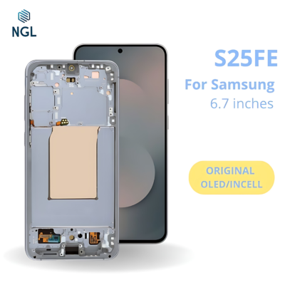 LCD Screen Replacement Assembly with Frame for Samsung Galaxy S25FE