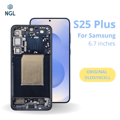 LCD Screen Replacement Assembly with Frame for Samsung Galaxy S25 Plus