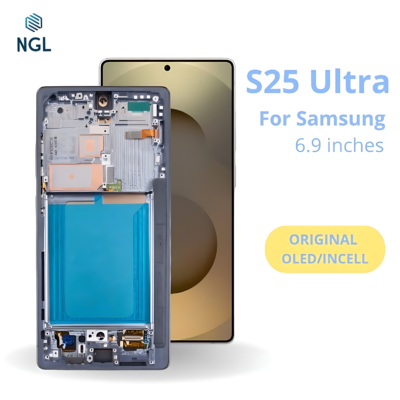 LCD Screen Replacement Assembly with Frame for Samsung Galaxy S25 Ultra