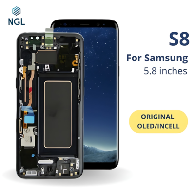 LCD Screen Replacement Assembly with Frame for Samsung Galaxy S8