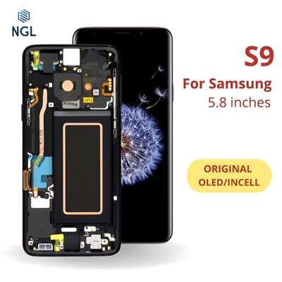 LCD Screen Replacement Assembly with Frame for Samsung Galaxy S9
