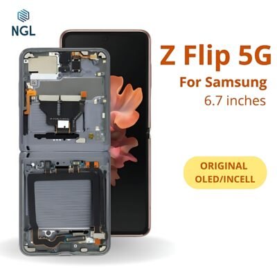 LCD Screen Replacement Assembly with Frame for Samsung Galaxy Z Flip 5G