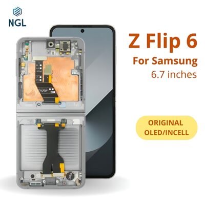 LCD Screen Replacement Assembly with Frame for Samsung Galaxy Z Flip 6