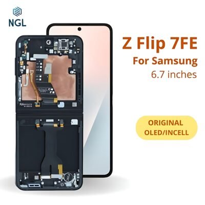 LCD Screen Replacement Assembly with Frame for Samsung Galaxy Z Flip 7 FE
