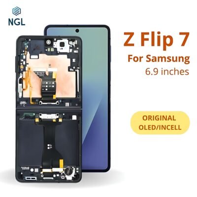 LCD Screen Replacement Assembly with Frame for Samsung Galaxy Z Flip 7
