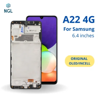 LCD Screen Replacement Assembly with Frame for Samsung Galaxy A22 4G