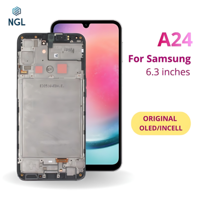 LCD Screen Replacement Assembly with Frame for Samsung Galaxy A24