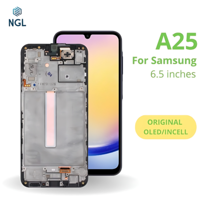LCD Screen Replacement Assembly with Frame for Samsung Galaxy A25