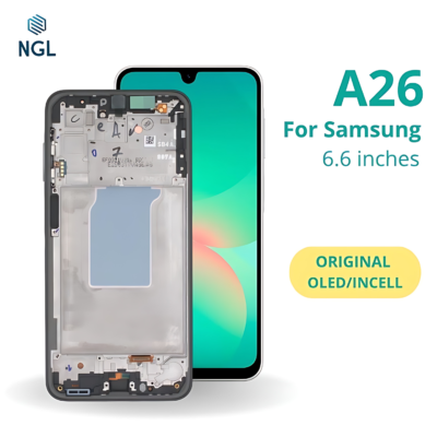 LCD Screen Replacement Assembly with Frame for Samsung Galaxy A26