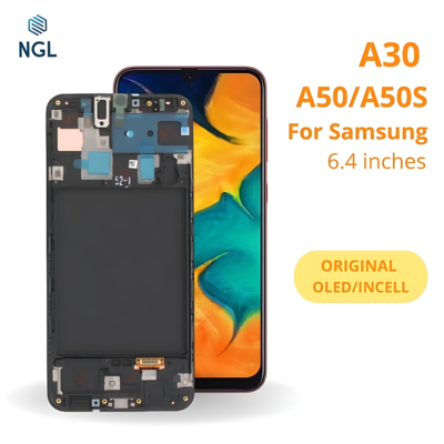 LCD Screen Replacement Assembly with Frame for Samsung Galaxy A30/A50/A50S