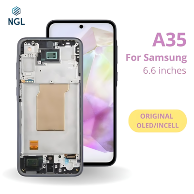 LCD Screen Replacement Assembly with Frame for Samsung Galaxy A35
