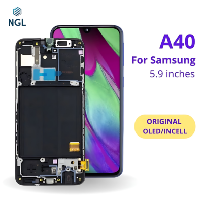 LCD Screen Replacement Assembly with Frame for Samsung Galaxy A40
