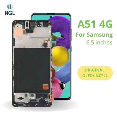 LCD Screen Replacement Assembly with Frame for Samsung Galaxy A51 4G