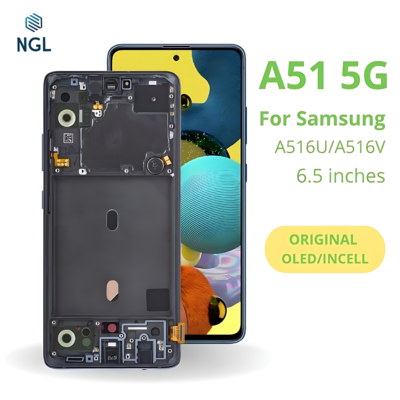 LCD Screen Replacement Assembly with Frame for Samsung Galaxy A51 5G