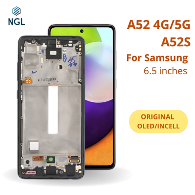 LCD Screen Replacement Assembly with Frame for Samsung Galaxy A52 4G/5G/A52S