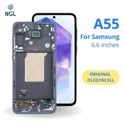LCD Screen Replacement Assembly with Frame for Samsung Galaxy A55