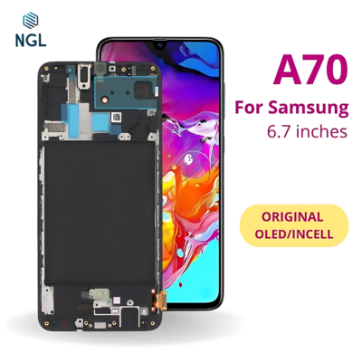LCD Screen Replacement Assembly with Frame for Samsung Galaxy A70