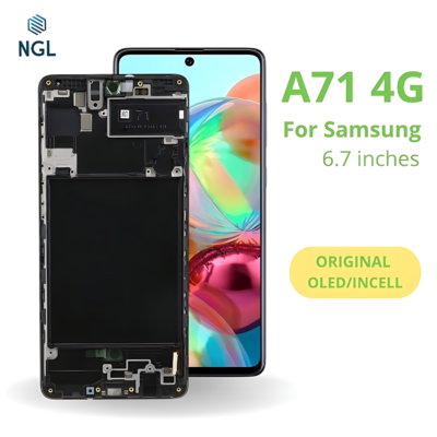 LCD Screen Replacement Assembly with Frame for Samsung Galaxy A71 4G