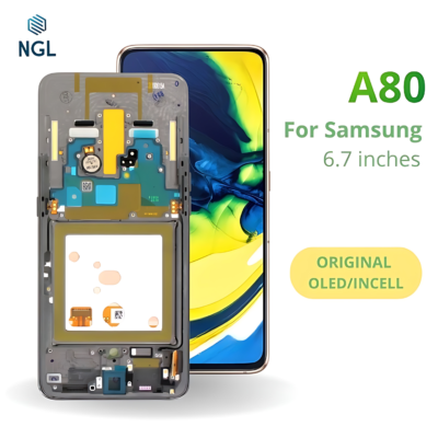 LCD Screen Replacement Assembly with Frame for Samsung Galaxy A80